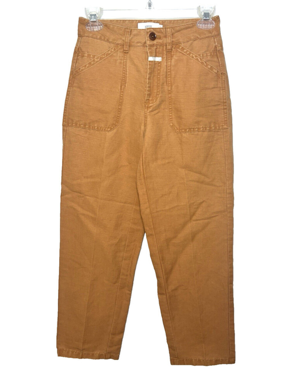CLOSED Pants Women's 24 Abe Preppy Earth Orange Linen Blend